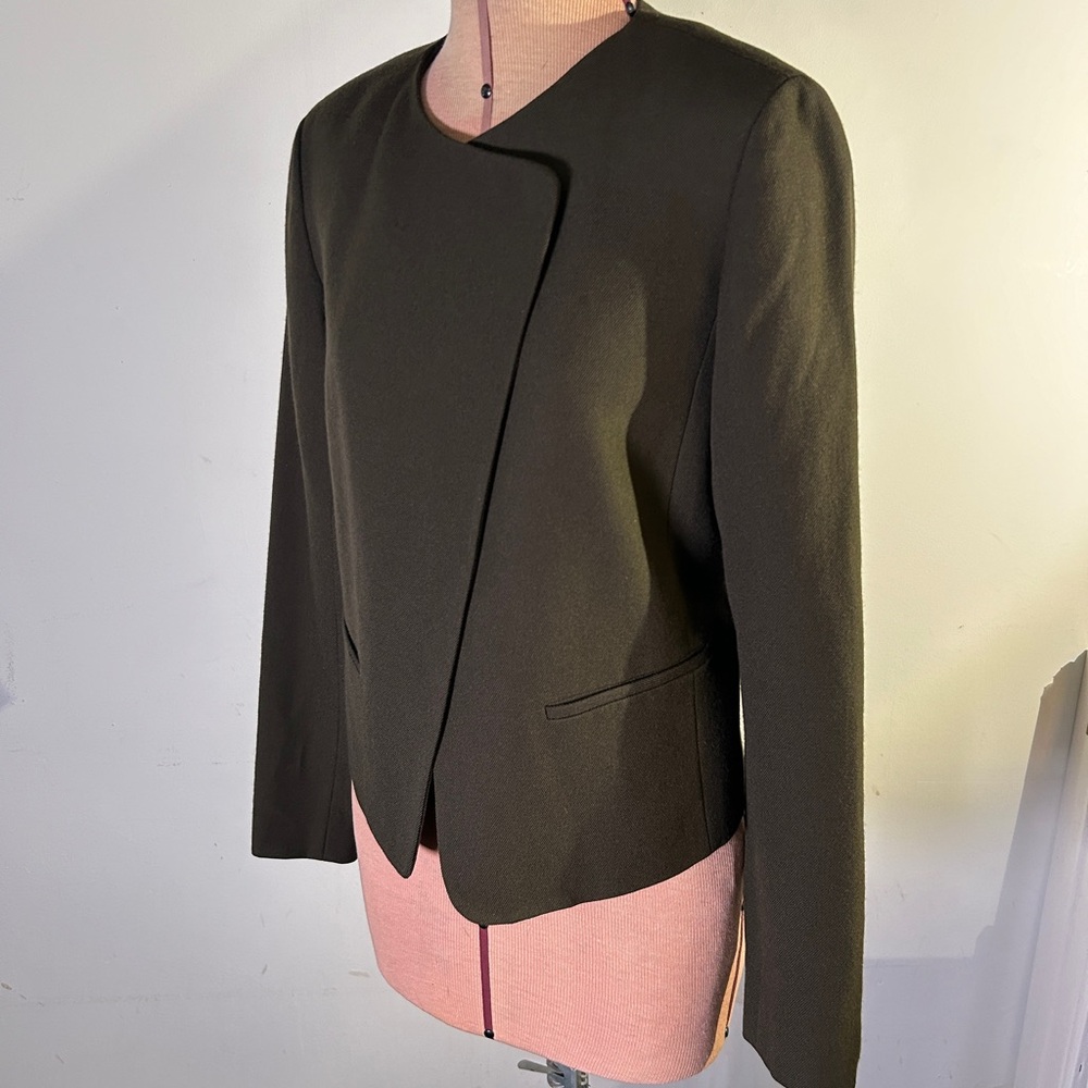 VINCE High Double Closure Wool Jacket in Olive Women’s  Size 6